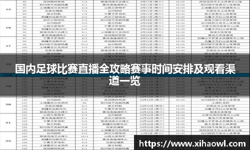 国内足球比赛直播全攻略赛事时间安排及观看渠道一览